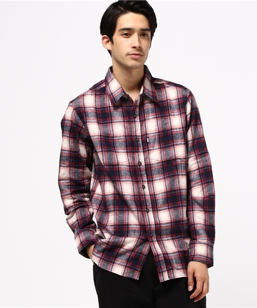 FTC（エフティーシー）の「PLAID NEL  SHIRT（シャツ/ブラウス・メンズ・オレンジ/レッド/ネイビー・MEDIUM/X-LARGE/LARGE/SMALL）」の3枚目の写真