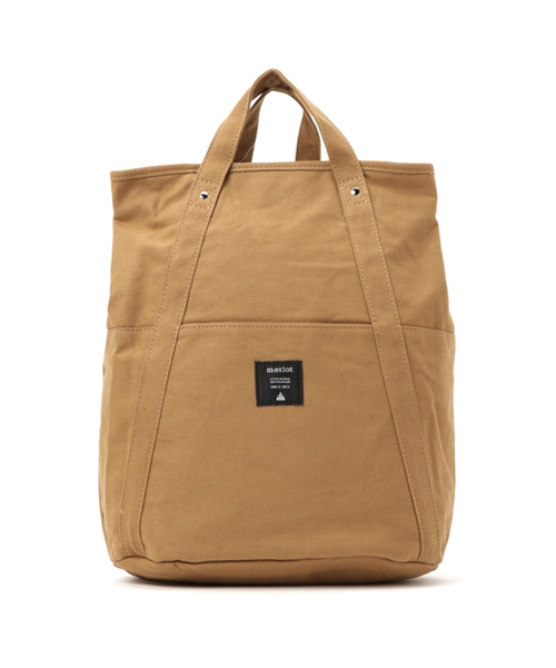 MERLOT（メルロー）の「キャンバス２WAYリュック2110（バックパック/リュック・レディース・キャメル/ブラック/ブルーグリーン/ワイン/アイボリー/ベージュ/ブルー/グリーン/グレー/ネイビー/カーキ・FREE）」の5枚目の写真