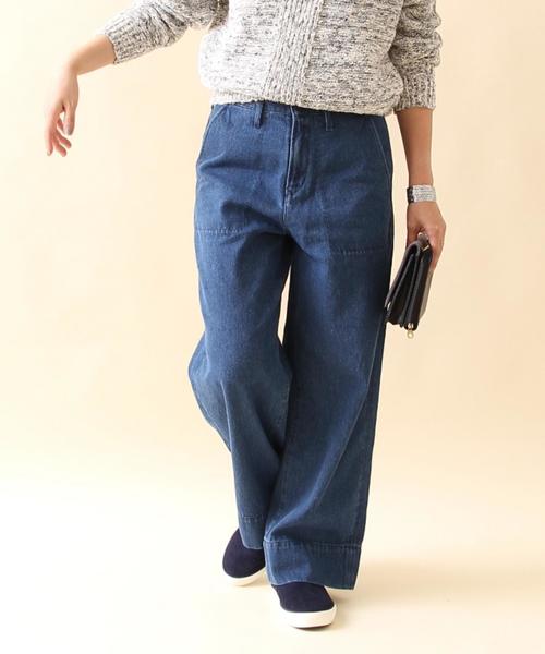 coen（コーエン）の「【大人気・追加生産】ベイカーワイドデニムパンツ（デニムパンツ・レディース・ネイビー/コバルトブルー・LARGE/MEDIUM/SMALL）」の19枚目の写真