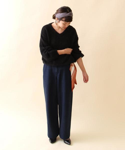 coen（コーエン）の「【大人気・追加生産】ベイカーワイドデニムパンツ（デニムパンツ・レディース・ネイビー/コバルトブルー・LARGE/MEDIUM/SMALL）」の7枚目の写真