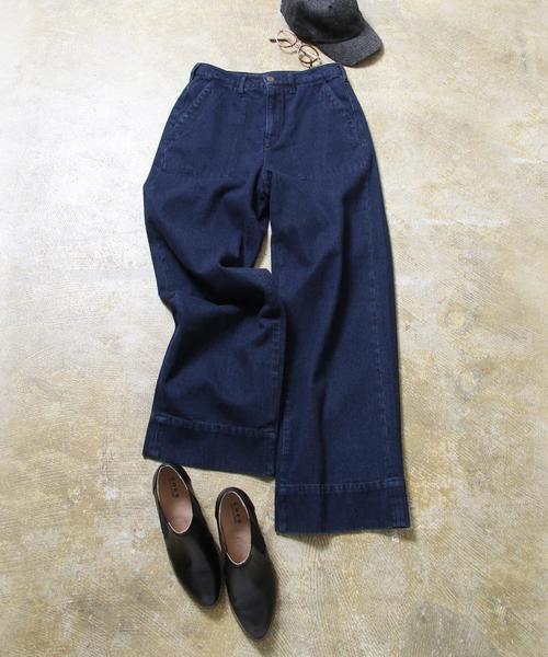 coen（コーエン）の「【大人気・追加生産】ベイカーワイドデニムパンツ（デニムパンツ・レディース・ネイビー/コバルトブルー・LARGE/MEDIUM/SMALL）」の8枚目の写真