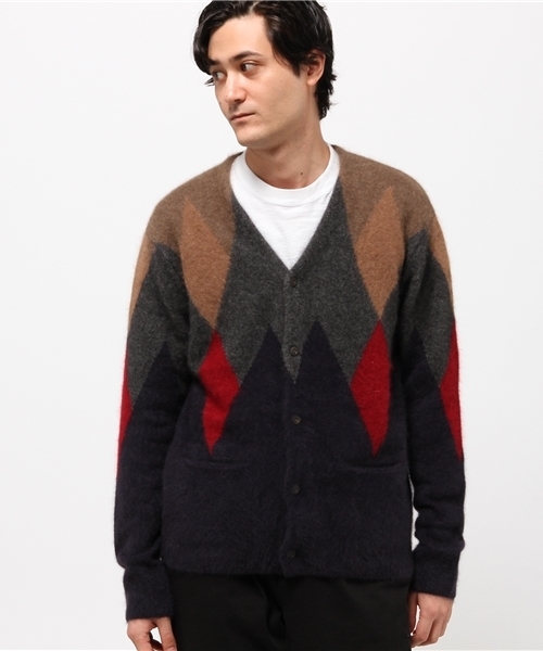 HYSTERIC GLAMOUR（ヒステリックグラマー）の「ダイヤ柄 編込 CD（カーディガン/ボレロ・メンズ・ネイビー/ブラウン/ブラック・SMALL/MEDIUM/LARGE）」の10枚目の写真