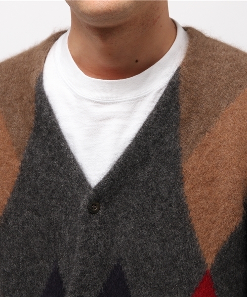 HYSTERIC GLAMOUR（ヒステリックグラマー）の「ダイヤ柄 編込 CD（カーディガン/ボレロ・メンズ・ネイビー/ブラウン/ブラック・SMALL/MEDIUM/LARGE）」の4枚目の写真