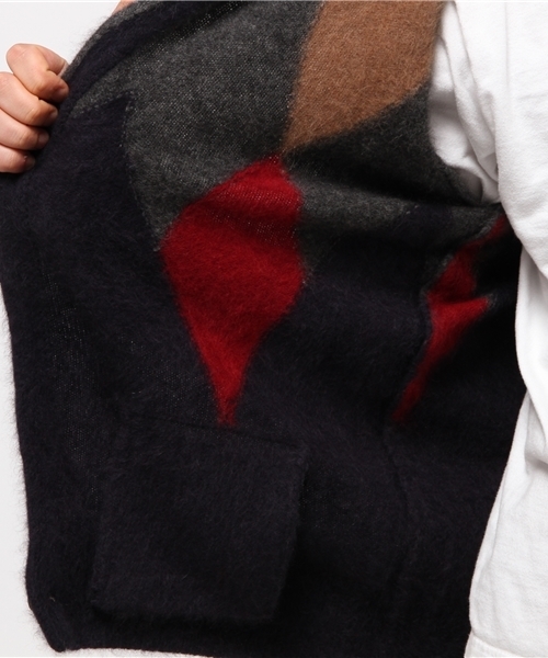 HYSTERIC GLAMOUR（ヒステリックグラマー）の「ダイヤ柄 編込 CD（カーディガン/ボレロ・メンズ・ネイビー/ブラウン/ブラック・SMALL/MEDIUM/LARGE）」の7枚目の写真