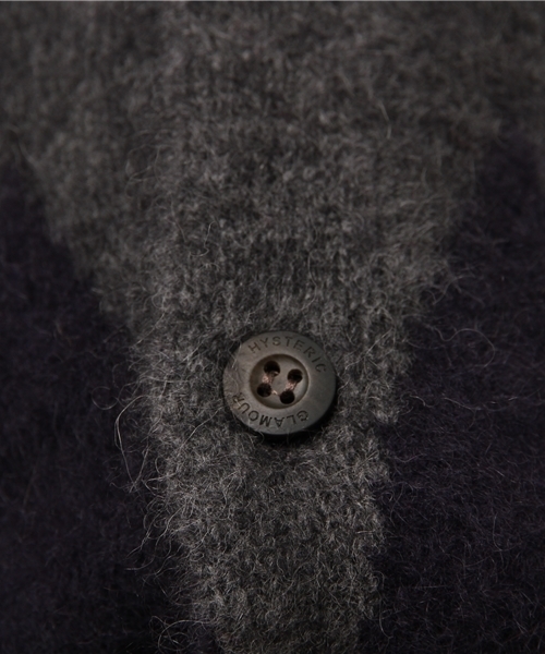 HYSTERIC GLAMOUR（ヒステリックグラマー）の「ダイヤ柄 編込 CD（カーディガン/ボレロ・メンズ・ネイビー/ブラウン/ブラック・SMALL/MEDIUM/LARGE）」の8枚目の写真