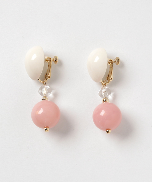 SHIPS（シップス）の「ミックスパーツイヤリング（イヤリング・レディース・ピンクゴールド/ナチュラル/キャメル・ONE SIZE）」の2枚目の写真