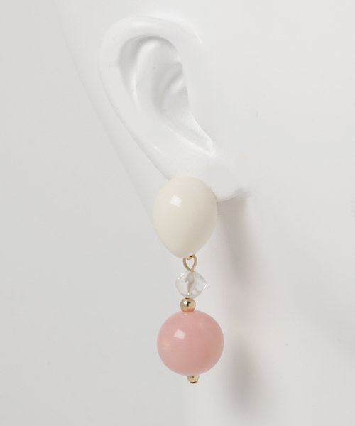 SHIPS（シップス）の「ミックスパーツイヤリング（イヤリング・レディース・ピンクゴールド/ナチュラル/キャメル・ONE SIZE）」の4枚目の写真