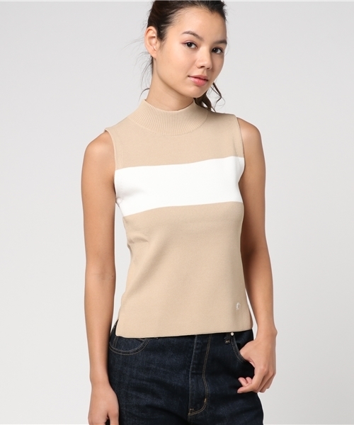 LOVELESS（ラブレス）の「【LOVELESS】WOMENS セットアップバイカラーベスト（ニット/セーター・レディース・ホワイト/ベージュ系その他・36/34）」の2枚目の写真