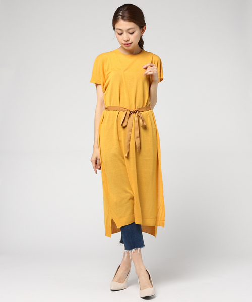 MERCURYDUO（マーキュリーデュオ）の「ハイゲージボトルネックニットワンピース（ワンピース・レディース・オフホワイト/マスタード/ネイビー・FREE）」の12枚目の写真