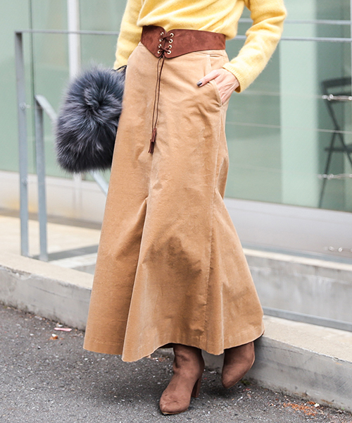 Rive Droite リヴドロワ の ストレッチコールロングマーメイドスカート スカート Wear