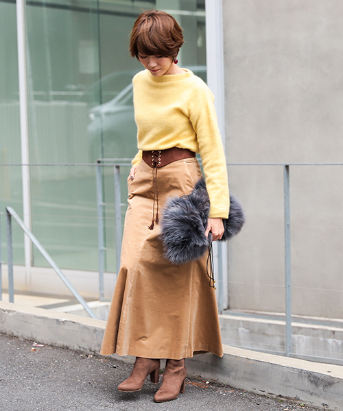 RIVE DROITE(リヴドロワ)の「ストレッチコールロングマーメイドスカート(スカート・レディース・ベージュ/レンガ・36/38)」の11枚目の写真