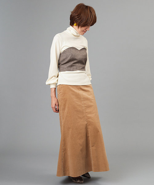 RIVE DROITE(リヴドロワ)の「ストレッチコールロングマーメイドスカート(スカート・レディース・ベージュ/レンガ・36/38)」の14枚目の写真
