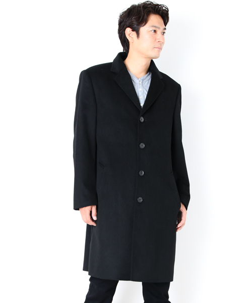 【ちゃみ】　　　カシミヤ100% チェスターコート ロング ブラック XL Amazon | [スーツジャパン] 【KOKUBO】カシミヤ100％チェスター