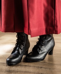 KIMONOMACHI（キモノマチ）の「レディース ブーツ 袴用レースアップブーツ「ブラック」　履きやすい　歩きやすい　成人式 振袖（ブーツ）」