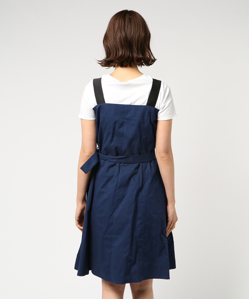 KOBE LETTUCE（コウベレタス）の「大人っぽいフェミニンスタイルが完成♪！ウエストベルト付き☆ノースリーブトレンチ風フレアワンピース/レディース[E1806]（ワンピース・レディース・ベージュ/ネイビー/カーキ・FREE）」の5枚目の写真