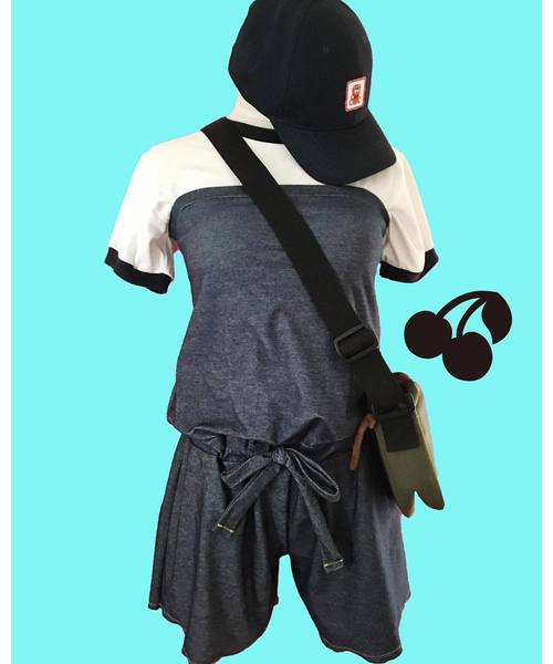 IRONY（アイロニー）の「ジェシーデニムサロペット【水着】（水着・レディース・サックスブルー/ネイビー/ブラック・ONE SIZE）」の22枚目の写真