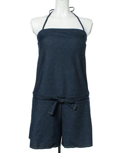 IRONY（アイロニー）の「ジェシーデニムサロペット【水着】（水着・レディース・サックスブルー/ネイビー/ブラック・ONE SIZE）」の4枚目の写真