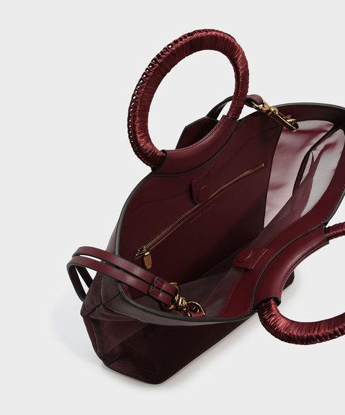 CHARLES & KEITH(チャールズ & キース)の「サーキュラーハンドルトート / CIRCULAR HANDLE TOTE(トートバッグ・レディース・バーガンディー/ブラック/ピンク・XL)」の11枚目の写真