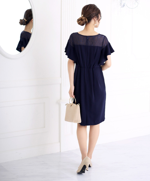 Bou Jeloud(ブージュルード)の「結婚式・パーティー対応◇ショルダーレーシードレス(ドレス・レディース・ネイビー/グレー/ミント・38)」の7枚目の写真