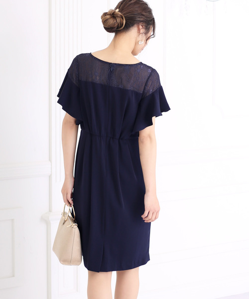 Bou Jeloud(ブージュルード)の「結婚式・パーティー対応◇ショルダーレーシードレス(ドレス・レディース・ネイビー/グレー/ミント・38)」の8枚目の写真