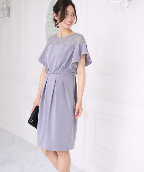 Bou Jeloud(ブージュルード)の「結婚式・パーティー対応◇ショルダーレーシードレス(ドレス・レディース・ネイビー/グレー/ミント・38)」の10枚目の写真