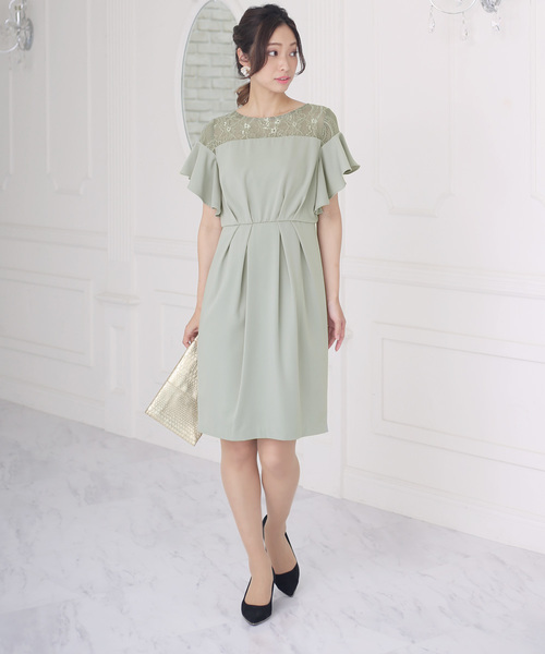 Bou Jeloud(ブージュルード)の「結婚式・パーティー対応◇ショルダーレーシードレス(ドレス・レディース・ネイビー/グレー/ミント・38)」の14枚目の写真