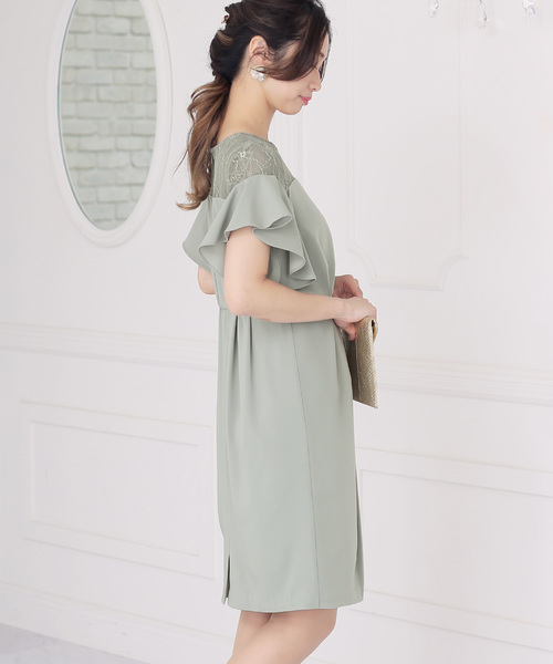 Bou Jeloud(ブージュルード)の「結婚式・パーティー対応◇ショルダーレーシードレス(ドレス・レディース・ネイビー/グレー/ミント・38)」の16枚目の写真