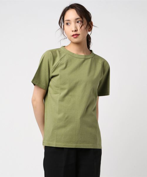 JF Ready Made（ジェイエフレディメイド）の「[JF READY MADE/ジェイエフレディメイド] USAコットンラグラン半袖Ｔシャツ（Tシャツ/カットソー・レディース・ブラック/ダークグリーン/ブラウン/オフホワイト/カーキ/マスタード/ベージュ/オレンジ/ナチュラル/ライトカーキ/サックスブルー/サンドグレー・2/1）」の9枚目の写真