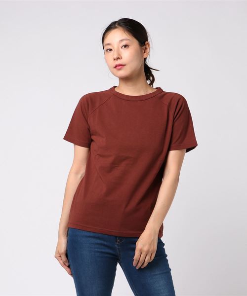 JF Ready Made（ジェイエフレディメイド）の「[JF READY MADE/ジェイエフレディメイド] USAコットンラグラン半袖Ｔシャツ（Tシャツ/カットソー・レディース・ブラック/ダークグリーン/ブラウン/オフホワイト/カーキ/マスタード/ベージュ/オレンジ/ナチュラル/ライトカーキ/サックスブルー/サンドグレー・2/1）」の5枚目の写真