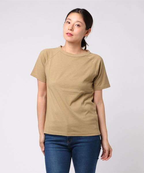 JF Ready Made（ジェイエフレディメイド）の「[JF READY MADE/ジェイエフレディメイド] USAコットンラグラン半袖Ｔシャツ（Tシャツ/カットソー・レディース・ブラック/ダークグリーン/ブラウン/オフホワイト/カーキ/マスタード/ベージュ/オレンジ/ナチュラル/ライトカーキ/サックスブルー/サンドグレー・2/1）」の8枚目の写真