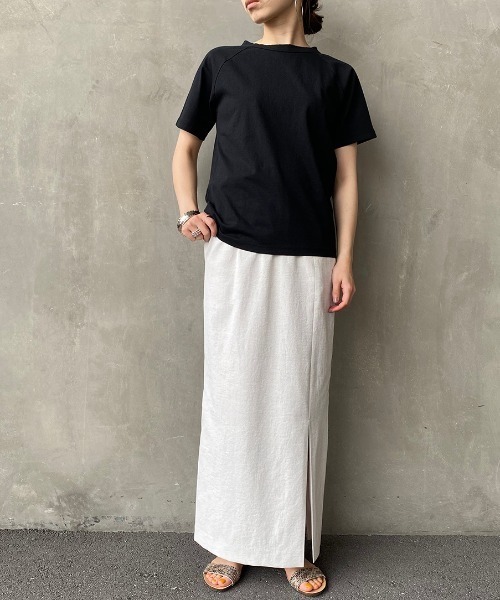 JF Ready Made（ジェイエフレディメイド）の「[JF READY MADE/ジェイエフレディメイド] USAコットンラグラン半袖Ｔシャツ（Tシャツ/カットソー・レディース・ブラック/ダークグリーン/ブラウン/オフホワイト/カーキ/マスタード/ベージュ/オレンジ/ナチュラル/ライトカーキ/サックスブルー/サンドグレー・2/1）」の15枚目の写真