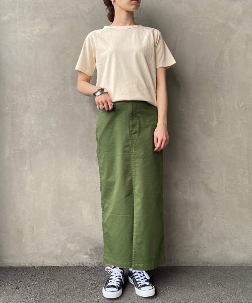 JF Ready Made（ジェイエフレディメイド）の「[JF READY MADE/ジェイエフレディメイド] USAコットンラグラン半袖Ｔシャツ（Tシャツ/カットソー・レディース・ブラック/ダークグリーン/ブラウン/オフホワイト/カーキ/マスタード/ベージュ/オレンジ/ナチュラル/ライトカーキ/サックスブルー/サンドグレー・2/1）」の18枚目の写真