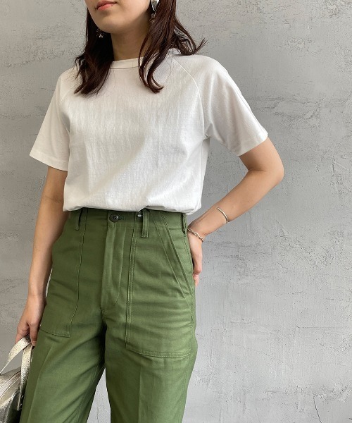 JF Ready Made（ジェイエフレディメイド）の「[JF READY MADE/ジェイエフレディメイド] USAコットンラグラン半袖Ｔシャツ（Tシャツ/カットソー・レディース・ブラック/ダークグリーン/ブラウン/オフホワイト/カーキ/マスタード/ベージュ/オレンジ/ナチュラル/ライトカーキ/サックスブルー/サンドグレー・2/1）」の22枚目の写真