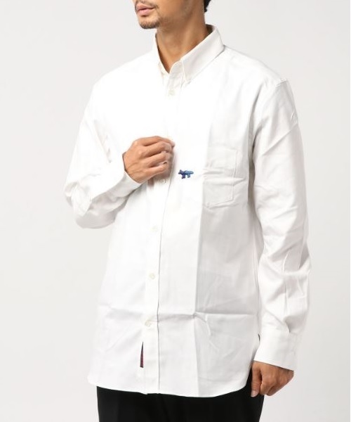MAISON KITSUNÉ 白シャツ Mサイズ フォックスヘッド クラシック シャツ | Maison Kitsuné