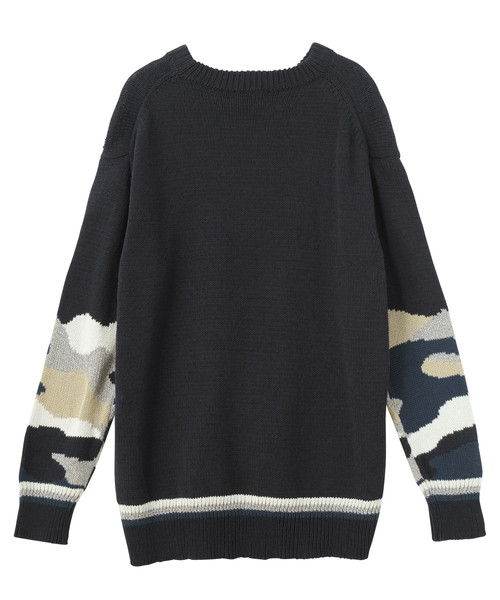 CABANE de ZUCCa(カバンドズッカ)の「S マウンテリーインターシャ(ニット/セーター・メンズ・ネイビー/オフホワイト・M size)」の3枚目の写真