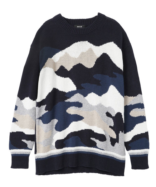 CABANE de ZUCCa(カバンドズッカ)の「S マウンテリーインターシャ(ニット/セーター・メンズ・ネイビー/オフホワイト・M size)」の10枚目の写真