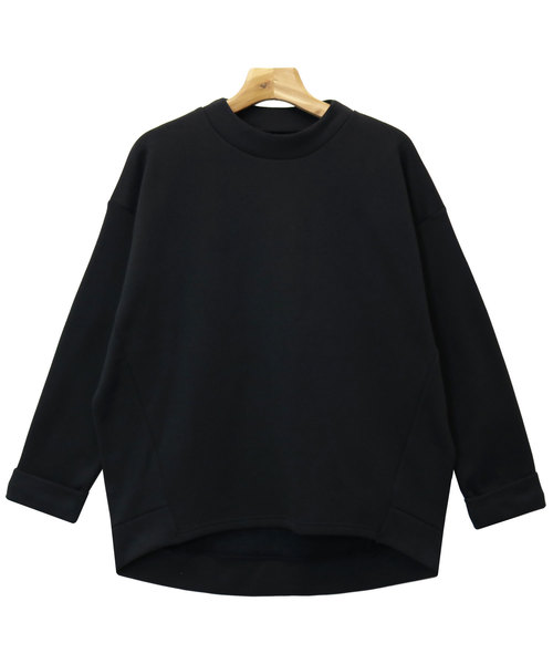 andme（アンドミー）の「裏起毛オーバーサイズチュニックトップス（スウェット・レディース・ブラック/ネイビー/グレー/カーキ/ベージュ/アイボリー・M）」の3枚目の写真