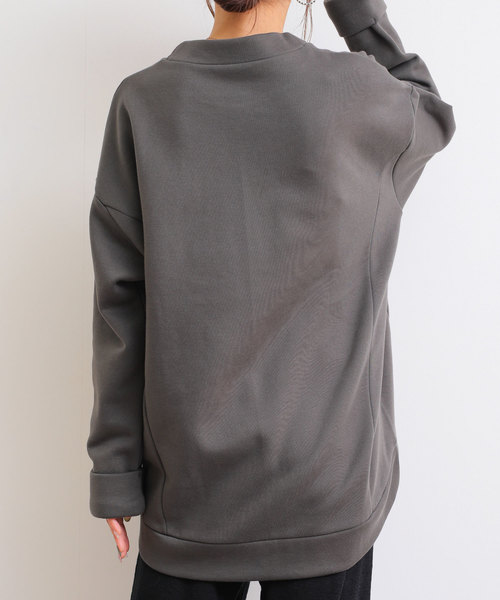 andme（アンドミー）の「裏起毛オーバーサイズチュニックトップス（スウェット・レディース・ブラック/ネイビー/グレー/カーキ/ベージュ/アイボリー・M）」の18枚目の写真