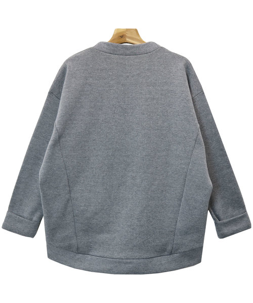 andme（アンドミー）の「裏起毛オーバーサイズチュニックトップス（スウェット・レディース・ブラック/ネイビー/グレー/カーキ/ベージュ/アイボリー・M）」の8枚目の写真