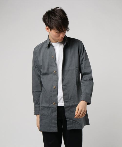 L&HARMONY(エルアンドハーモニー)の「OXシャツコート(テーラードジャケット・メンズ・ブラック/グレー・MEDIUM/LARGE)」の2枚目の写真