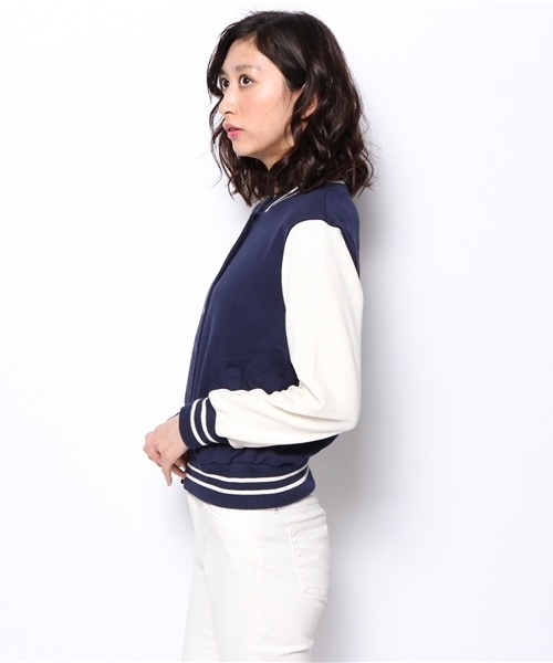 WEGO（ウィゴー）の「WEGO/スウェットバックロゴスタジャン（スタジャン・レディース・ブラック/ネイビー/ピンク・FREE）」の5枚目の写真