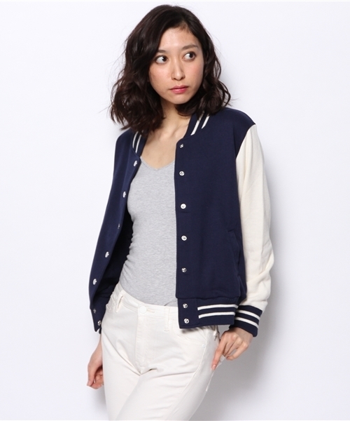 WEGO（ウィゴー）の「WEGO/スウェットバックロゴスタジャン（スタジャン・レディース・ブラック/ネイビー/ピンク・FREE）」の7枚目の写真