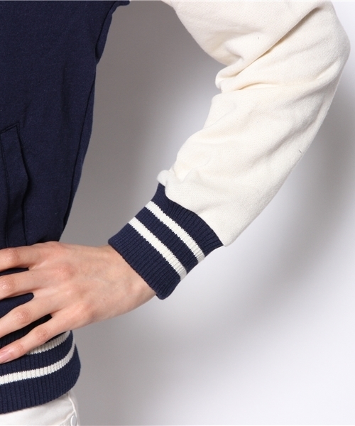 WEGO（ウィゴー）の「WEGO/スウェットバックロゴスタジャン（スタジャン・レディース・ブラック/ネイビー/ピンク・FREE）」の9枚目の写真