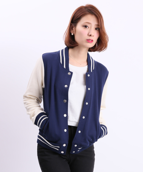 WEGO（ウィゴー）の「WEGO/スウェットバックロゴスタジャン（スタジャン・レディース・ブラック/ネイビー/ピンク・FREE）」の14枚目の写真