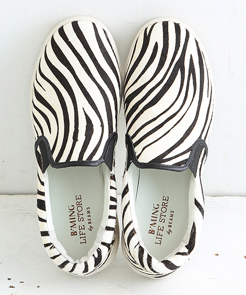 B:MING by BEAMS（ビーミングバイビームス）の「 ビーミング by ビームス / スリッポン（スニーカー・レディース・ブラック/ゼブラ/レオパード/カーキ/ネイビー・LARGE/SMALL/MEDIUM/X-SMALL）」の5枚目の写真