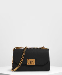 CHARLES & KEITH | メタルプッシュロック クロスボディバッグ / Metal Push Lock Crossbody Bag2(ショルダーバッグ)