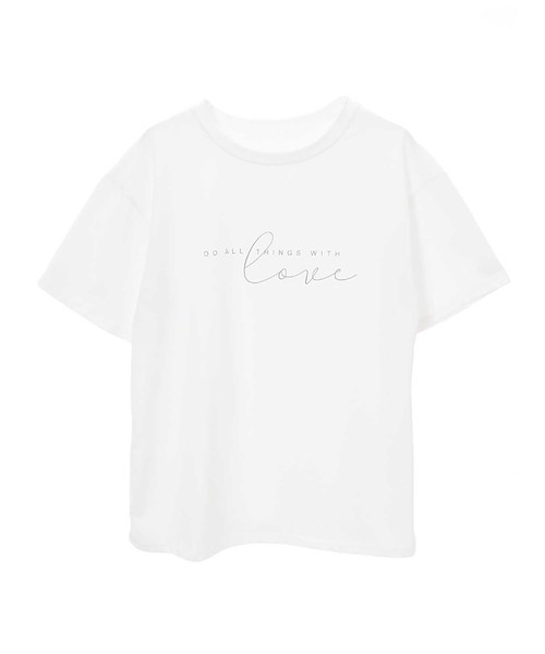 fifth（フィフス）の「ダブルロゴTシャツ（Tシャツ/カットソー・レディース・ホワイト/ベージュ・MEDIUM）」の5枚目の写真