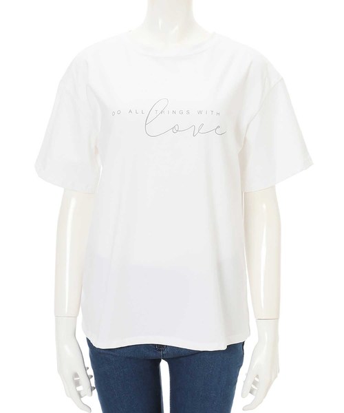 fifth（フィフス）の「ダブルロゴTシャツ（Tシャツ/カットソー・レディース・ホワイト/ベージュ・MEDIUM）」の12枚目の写真