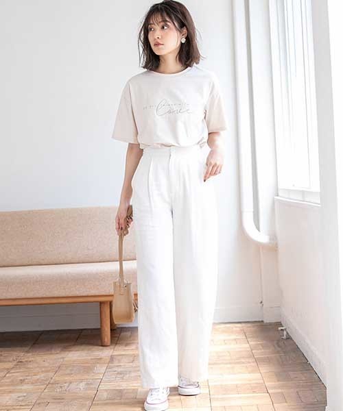 fifth（フィフス）の「ダブルロゴTシャツ（Tシャツ/カットソー・レディース・ホワイト/ベージュ・MEDIUM）」の14枚目の写真