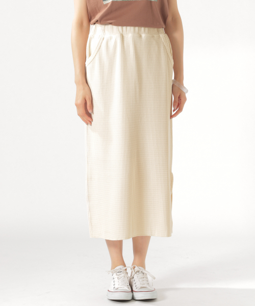 BAYFLOW（ベイフロー）の「ワッフルタイトスカート（スカート・レディース・ブラウン/グレー/オフホワイト/チャコール・SMALL/MEDIUM）」の13枚目の写真